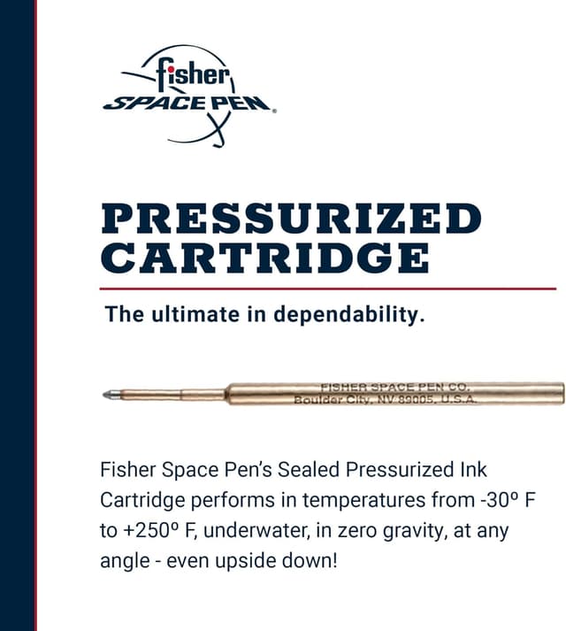 Detalle 2 de Recharge Fisher Space Pen noire pour stylo bille – pointe moyenne