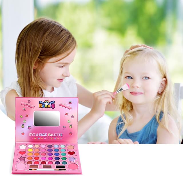 Detalle de Aomig Trucco Ombretti per Bambini Sirena: set lavabile per gioco di finzione (3–8 anni)