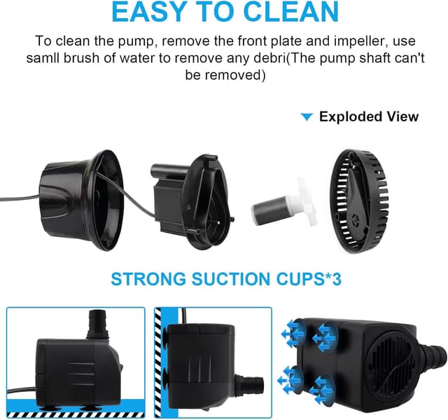 Detalle de Awroutdoor submersible pump 30W 2500L/H