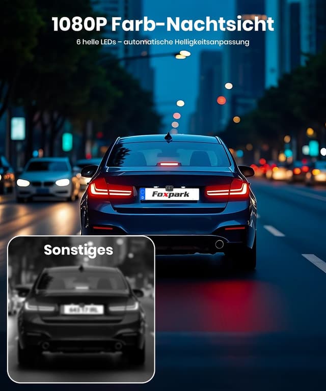 Detalle de Foxpark Rückfahrkamera Nachrüsten 4,3 Zoll HD