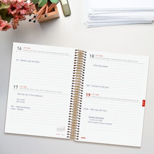 Detalle 2 de Finocam Agenda Espiral 18 meses 2025‑2026, 2 días/pág