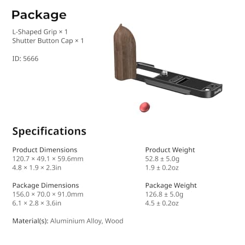 Thumbnail 8 de Plaque de montage SMALLRIG X-T30 III avec poignée en bois ⚙