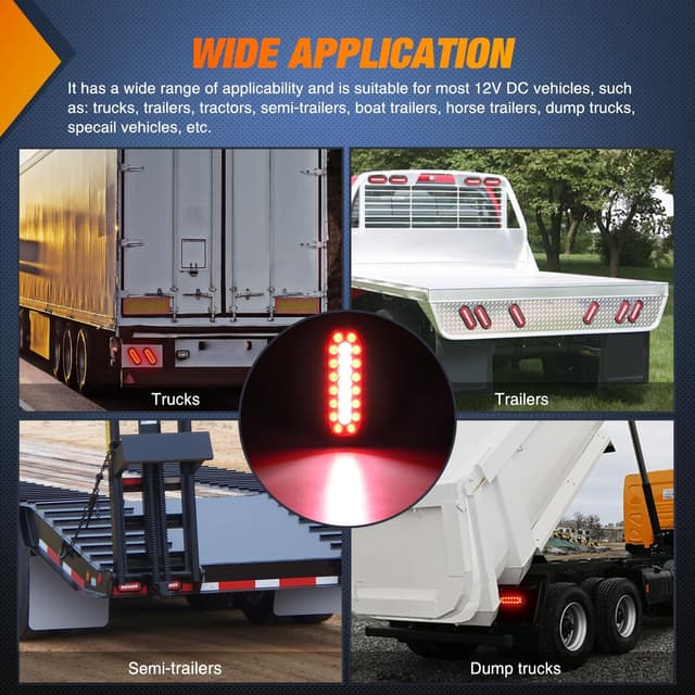 Thumbnail 6 de Nilight 2PCS 6-Inch Oval LED Trailer Tail Lights (Red/White) with IP67 Sealing