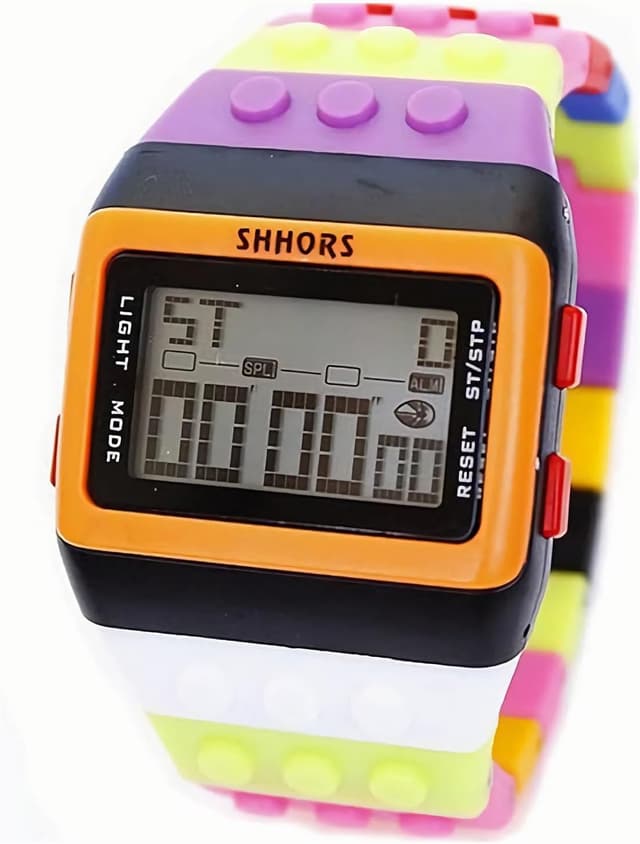 Detalle 2 de FENKOO Neutral Arco Iris Reloj de Pulsera Digital Negro