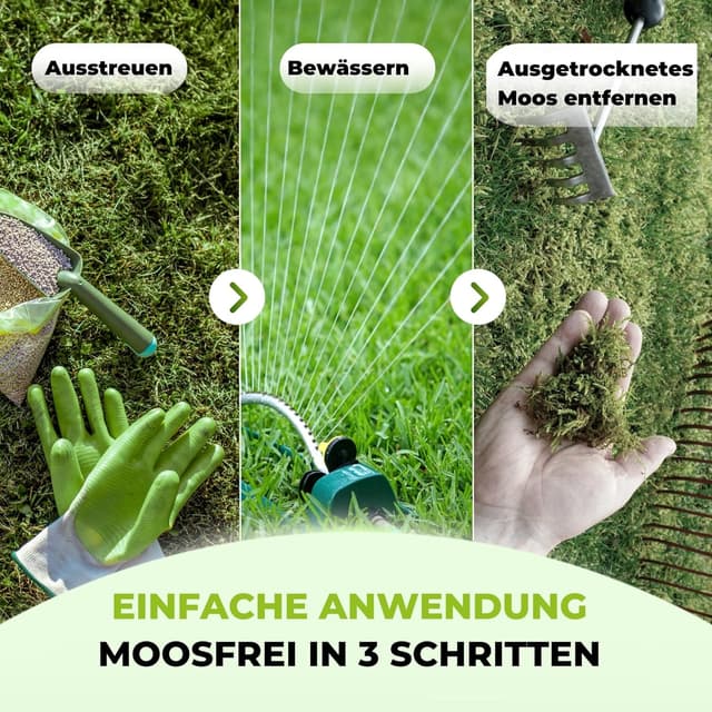 Detalle de TerraUno Rasendünger Frühjahr „Mooslos Glücklich“ mit Eisendünger, 10 kg für 300 m²