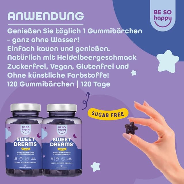 Detalle 2 de BeSoHappy Melatonin Gummies 0,5 mg Schlafgummis