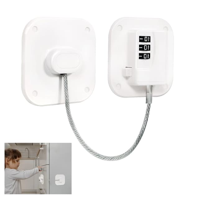 Detalle de Afaneep Kühlschrankschloss ohne Bohren mit Code – Kindersicherung per Klebestreifen