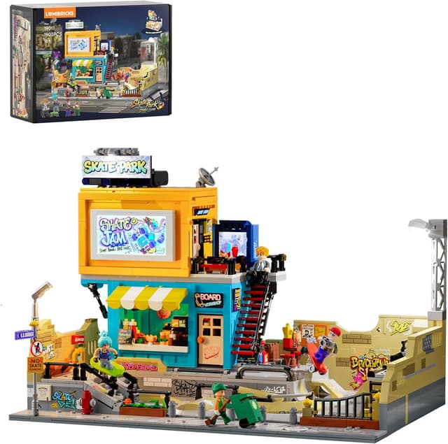 Detalle de Lumibricks Skatepark : diorama urbain éclairé avec conteneur amovible