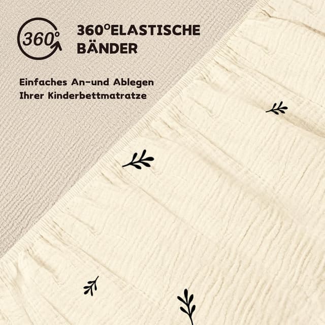 Thumbnail 6 de Susurration Musselin Spannbettlaken 70x140 cm