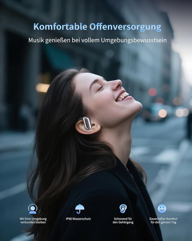 Thumbnail 6 de EUQQ KI Übersetzer Kopfhörer Bluetooth 6.1, 144 Sprachen, 50 Std ⎧