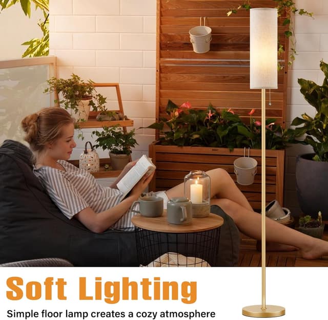 Thumbnail 3 de Aooshine Gold Floor Lamp 3 Colour Temperatures