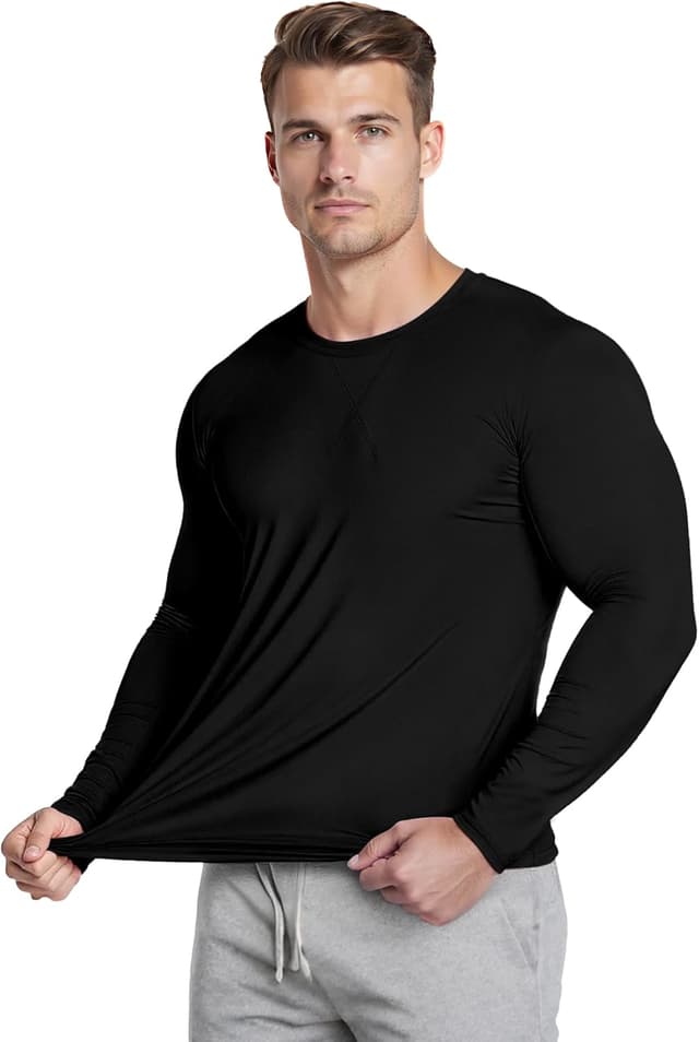 Detalle 2 de Comdecevis Mens 2-Pack Cotton Crewneck Longline T-Shirts (Hipster/Hip Hop Style)