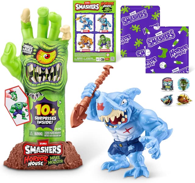 Detalle de ZURU Smashers Horror House Dissect (Hai) – aufschlagbares Spielzeug-Ei mit Überraschungen