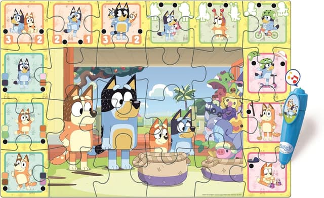 Detalle 2 de Clementoni Bluey Quiz-Bodenpuzzle 24 Teile