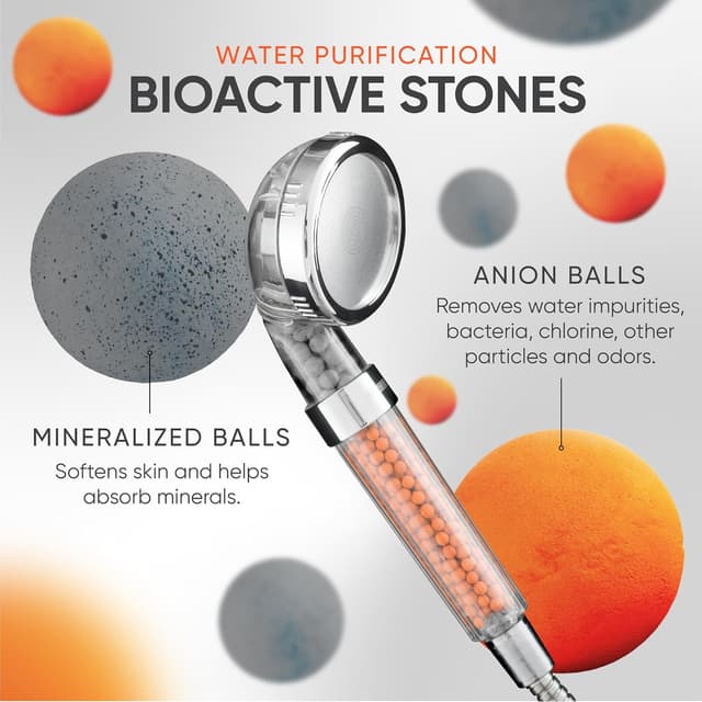 Detalle de Hard water shower head filter 3 mode