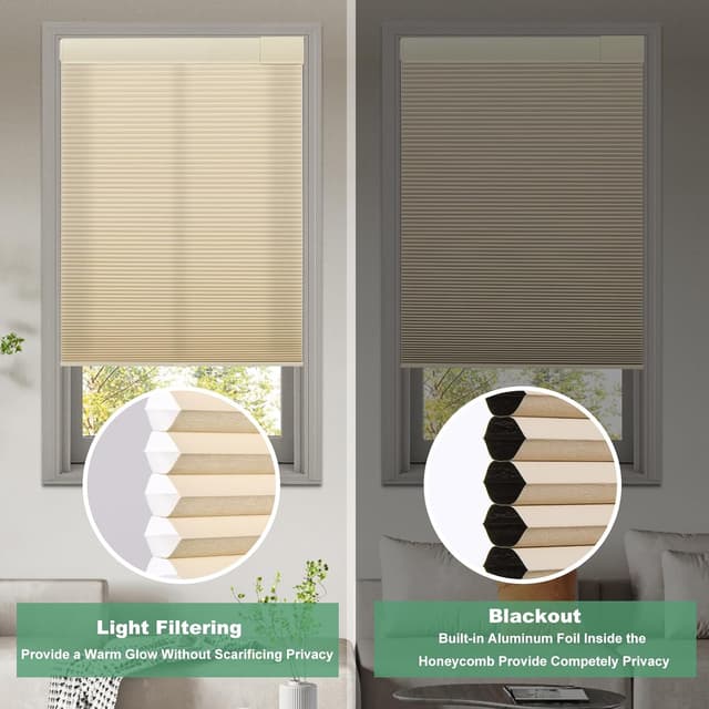 Detalle 1 de Tonature No Drill Cellular Shades 35x64