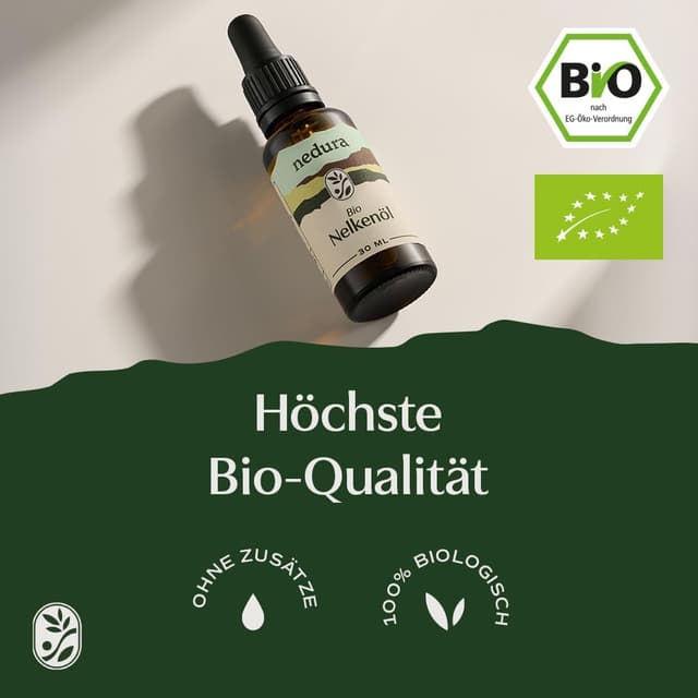 Detalle de nedura® BIO Nelkenöl 30 ml (100% naturreines Nelkenöl, zum Einnehmen)