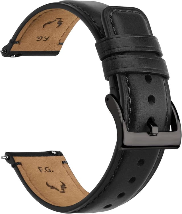 Detalle de Fullmosa cinturino in pelle per orologi (22 mm) con perno a sgancio rapido