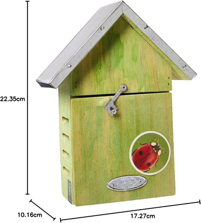 Detalle 1 de Wild on Wildlife Esschert Design WA05 wooden lady bird house (23 x 17 x 10cm) – natural
