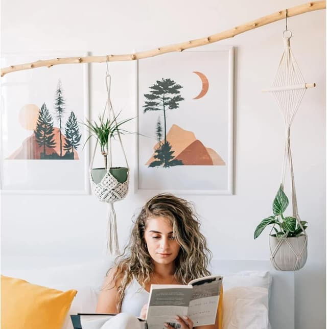 Thumbnail 6 de Makramee Blumenampel Hängend 4er Creme