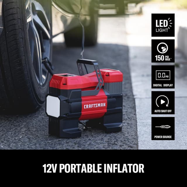 Detalle 2 de CRAFTSMAN 12V Portable Tire Inflator 150 PSI