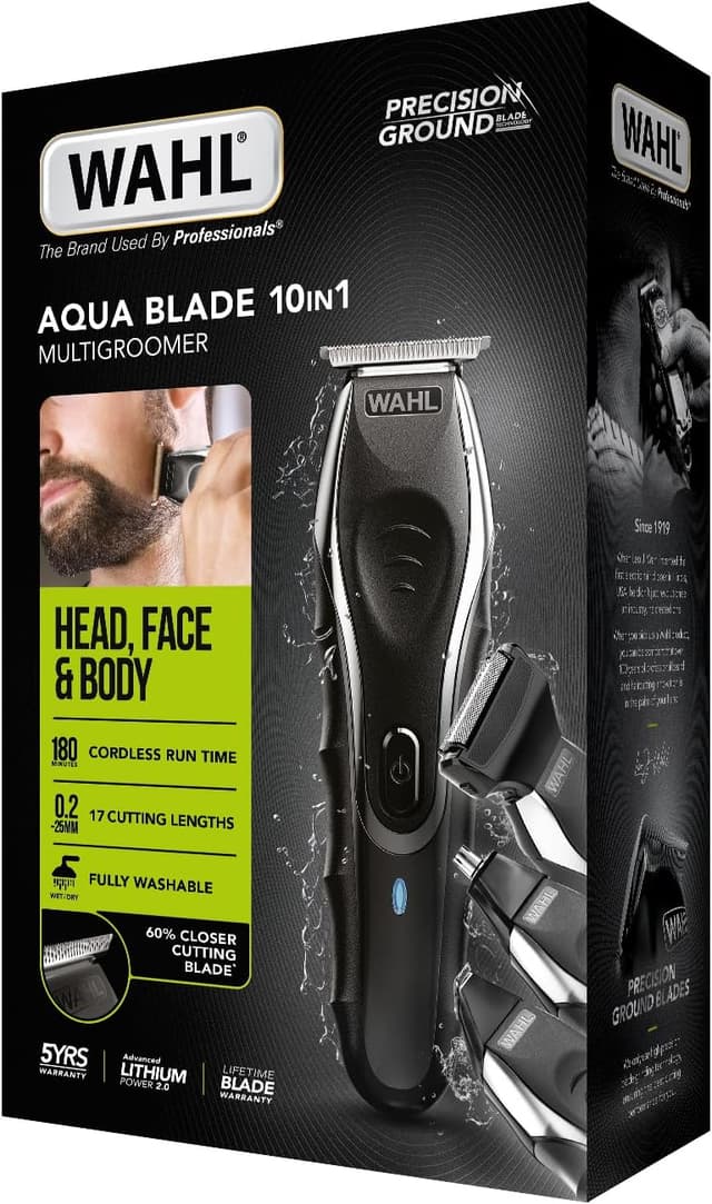 Thumbnail 6 de Wahl Aqua Blade 10-in-1 Multi Groomer for Men – beard trimmer, stubble & body shaver kit