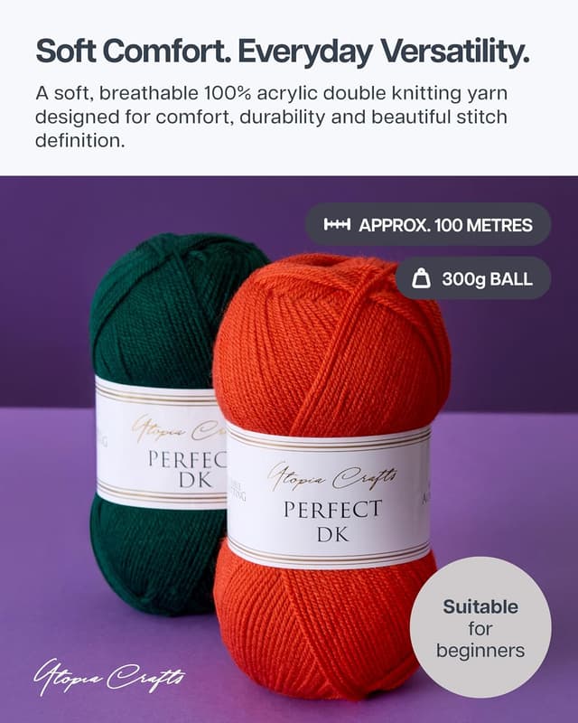 Thumbnail 3 de Utopia Crafts filage DK 3 x 100 g burgundy ⚙