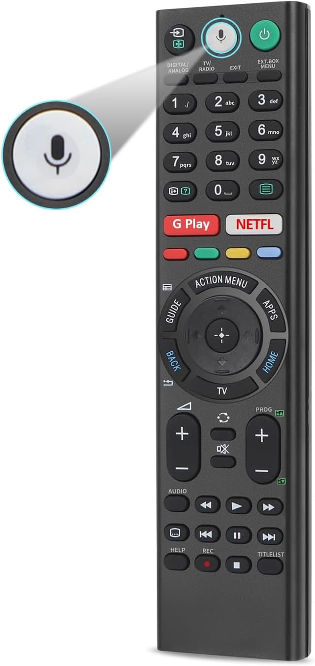 Detalle de Gvirtue RMF-TX310E / RMF-TX220E Sprach-Fernbedienung für Sony Bravia Smart TV (Ersatz mit Mikrofon)