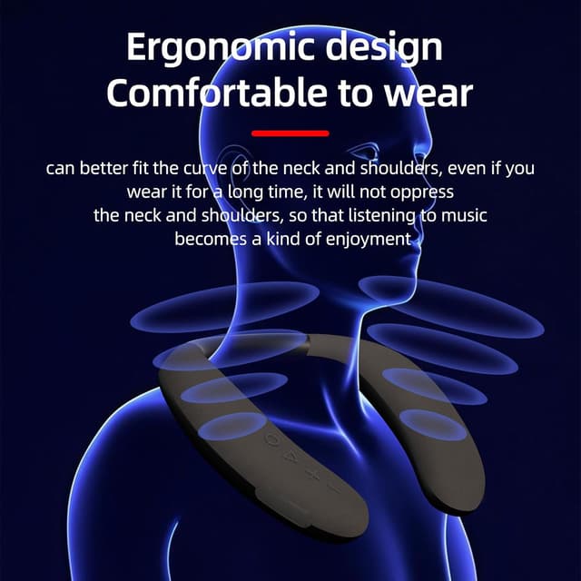 Detalle de Smalody Smaloyd Bluetooth-Nackband-Lautsprecher mit Mikrofon – kabelloser Surround-Ton fürs Outdoor