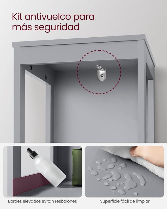 Thumbnail 5 de VASAGLE Mueble de baño con 2 cajones y compartimentos