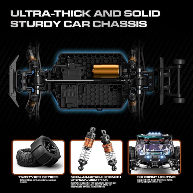 Detalle 2 de Womaqu 1:14 macchina radiocomandata fuoristrada 4x4 40 km/h