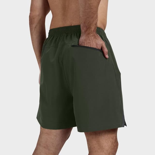 Detalle de FIONECA 3-Pack Men’s Athletic Running Shorts (5-Inch) with Quick-Dry Stretch Fabric & Zip Pockets