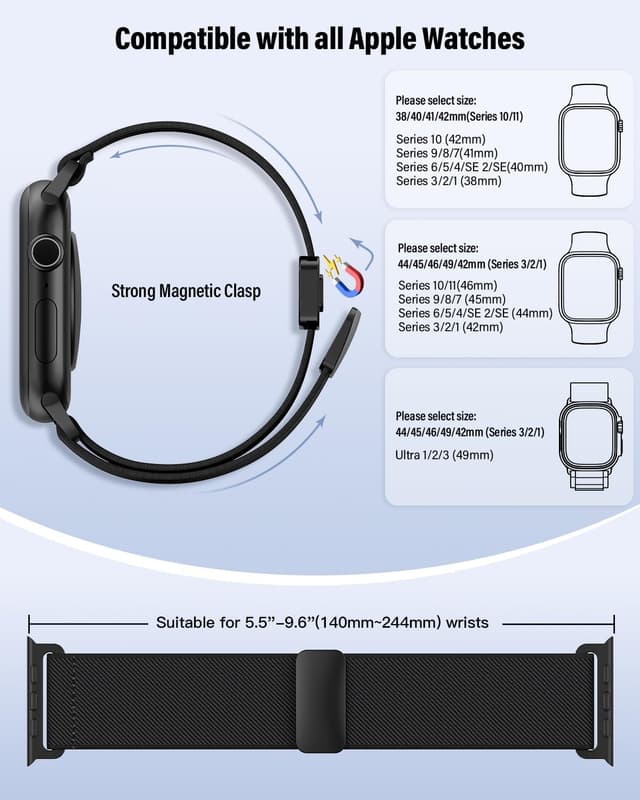 Thumbnail 4 de Bracelet nylon élastique Apple Watch 38–49mm