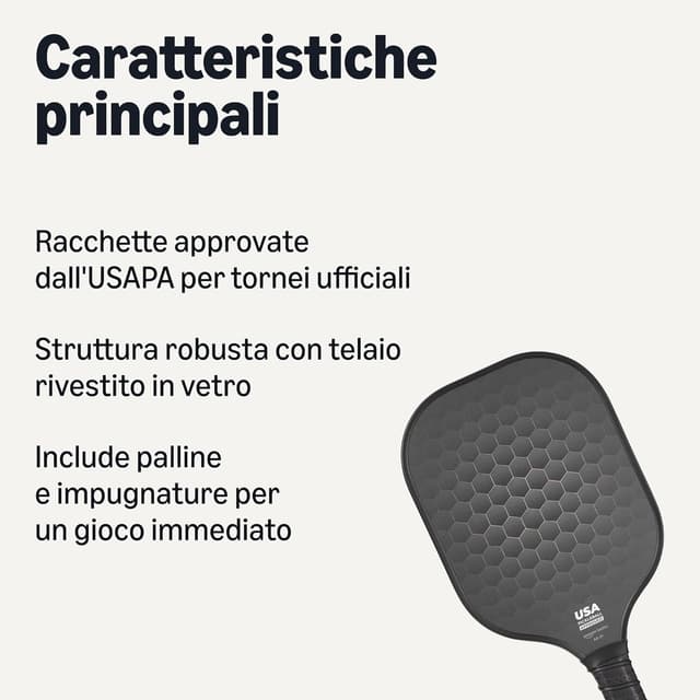 Detalle 2 de Amazon Basics Stealth racchette pickleball 12 mm