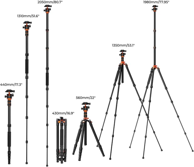 Detalle 2 de K&F CONCEPT Kamera Stativ 198 cm