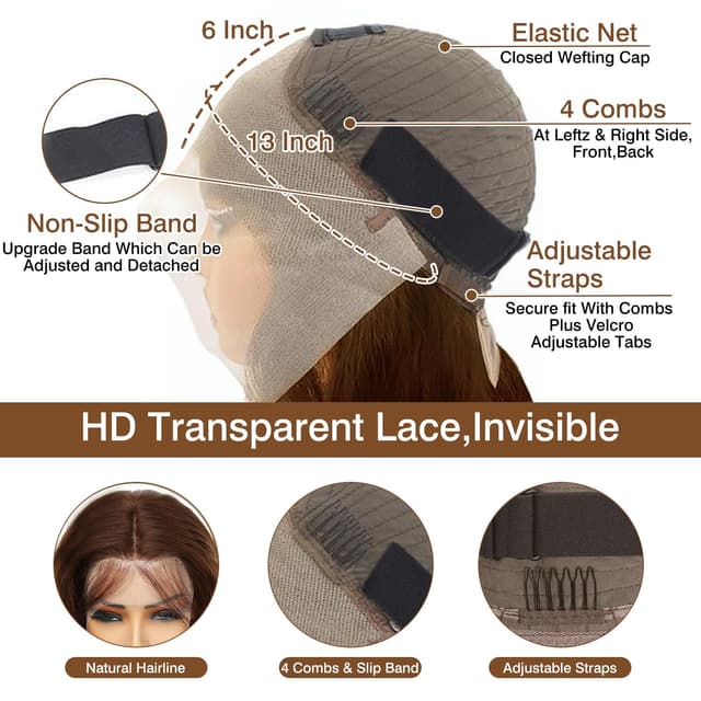 Detalle de Cypha 28 Inch Chocolate Brown lace wig