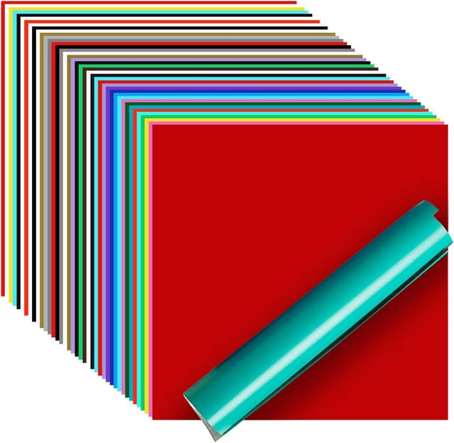 Detalle de Vinylfolie Plotter 40er-Set: 30,5 x 30,5 cm permanente Klebefolien (glänzend, matt & metallisch) für Silhouette Cameo & Cutter