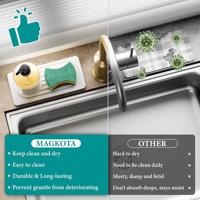 Thumbnail 4 de MAGKOTA Water Absorbing Stone Tray 8.3"