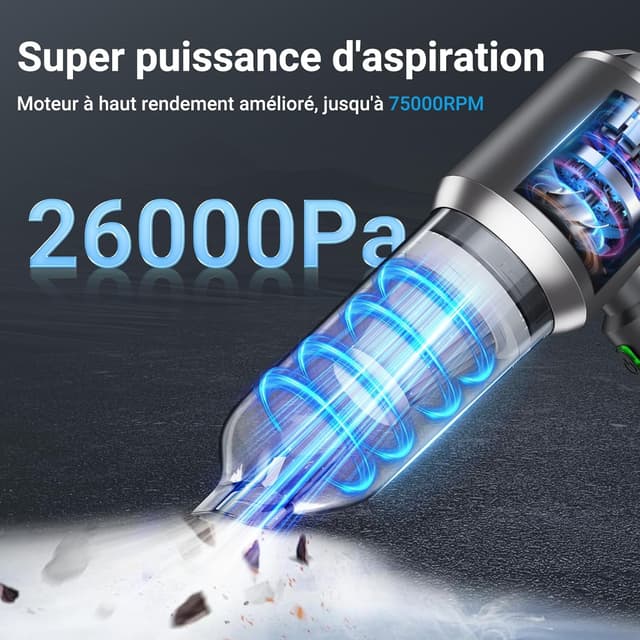 Thumbnail 2 de NVKHG Aspirateur 26000Pa pour voiture 🧹