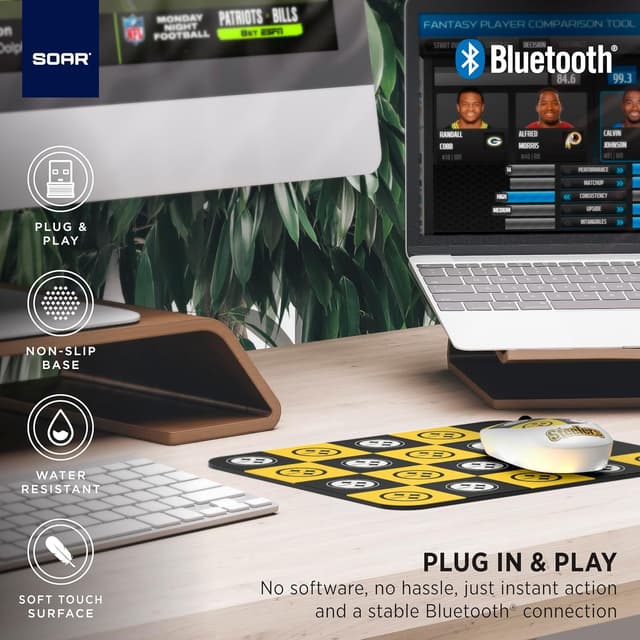Detalle 2 de SOAR NHL Wireless Mouse + Water-Resistant Mouse Pad (4.21in x 2.32in) bundle