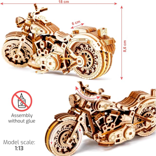 Thumbnail 1 de WOODEN.CITY Cruiser V-Twin Puzzle 3D Bois