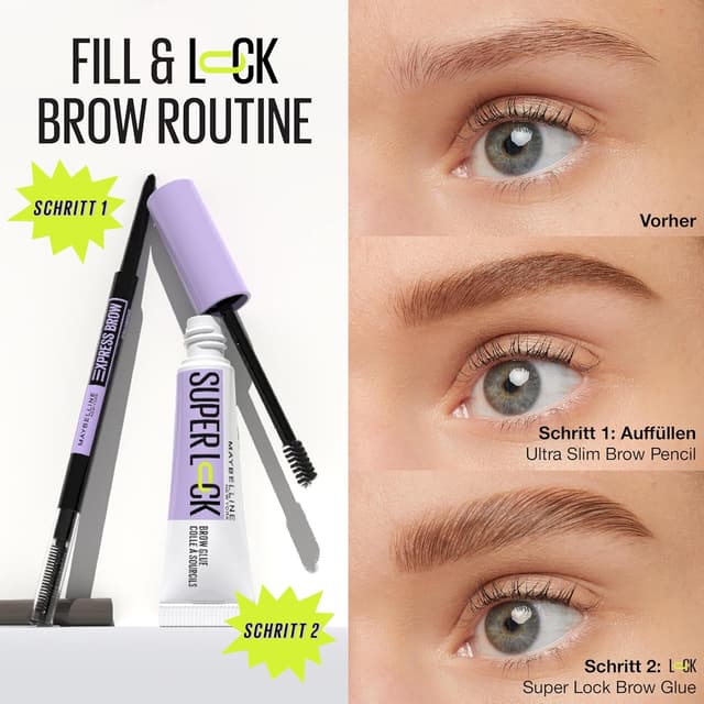 Thumbnail 6 de Maybelline New York Super Lock Brow Glue Augenbrauengel – Medium Brown (8 g), starker Halt ohne Abblättern oder Kleben