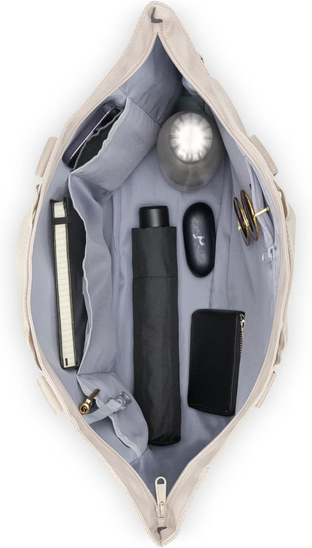 Detalle 2 de LARKSON Smilla Strandtasche – Badetasche/Shopper aus recyceltem PET mit Reißverschluss