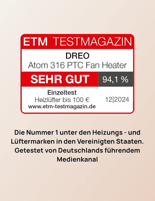 Detalle 2 de Dreo Heater 316 1500W Heizlüfter mit Thermostat