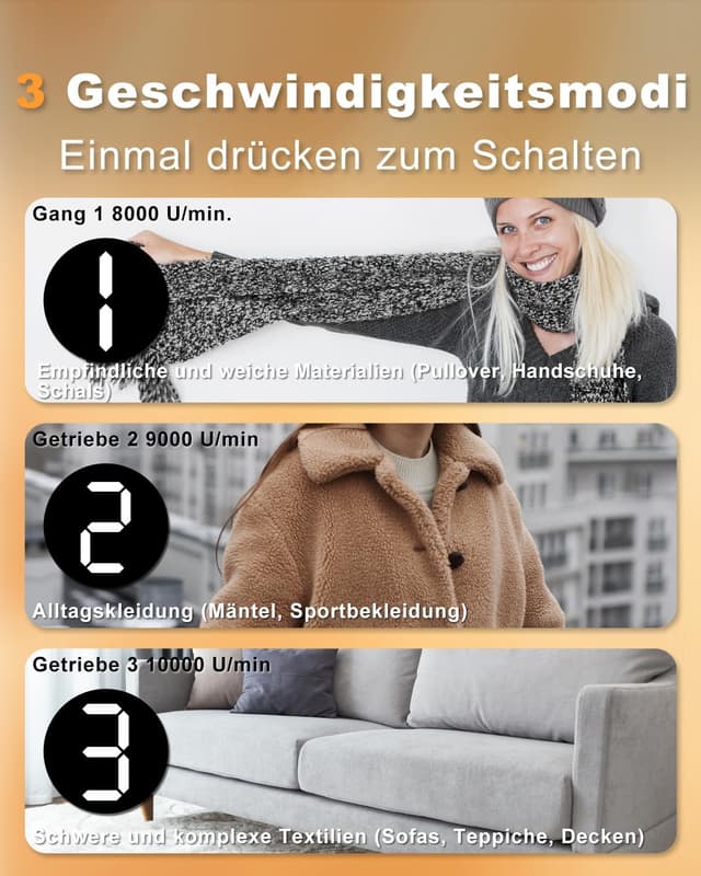 Thumbnail 6 de Homtronics Fusselrasierer Elektrisch 6Klingen