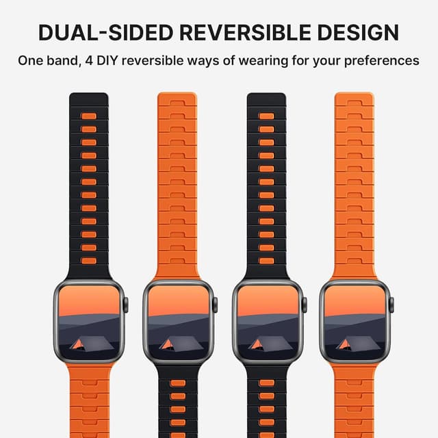 Detalle de Bandletic Double Magnetic Strap (Soft Silicone, Reversible) for Apple Watch 49mm–38mm
