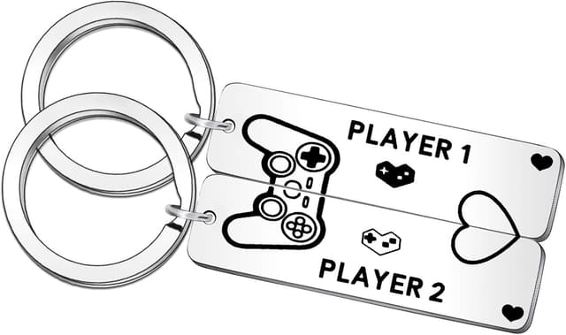 Detalle de QMVMV Gamer Couples Keyring Gift