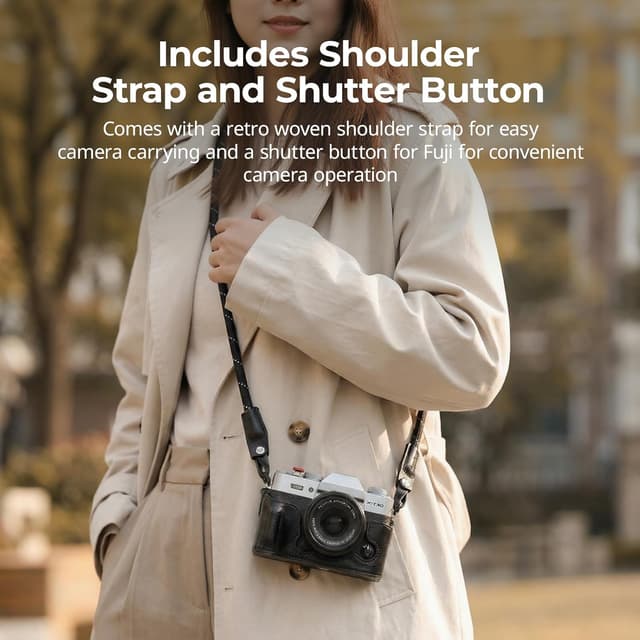 Thumbnail 6 de SMALLRIG X-T30 III Halbledertasche 5669 mit Schultergurt und Auslöserkappe (für FUJIFILM X-T30 / X-T30 II / X-T30 III) – Schwarz