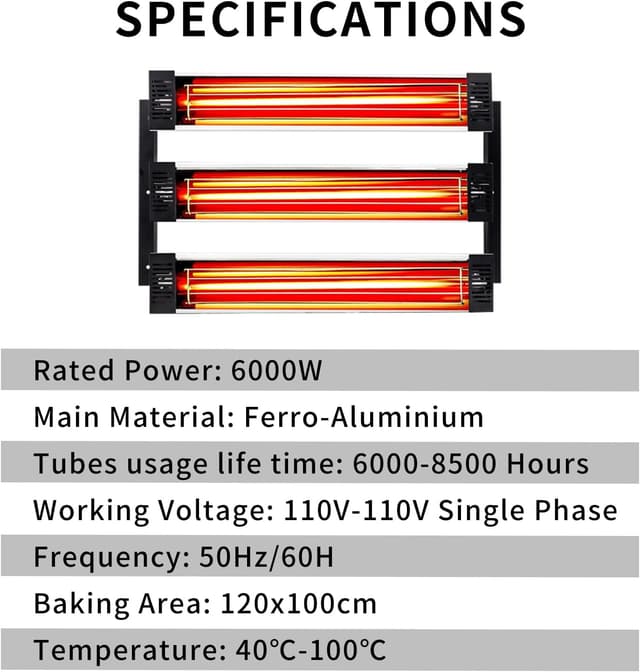 Thumbnail 1 de DATOUBOSS Lampe infrarouge 6000W Carrosserie