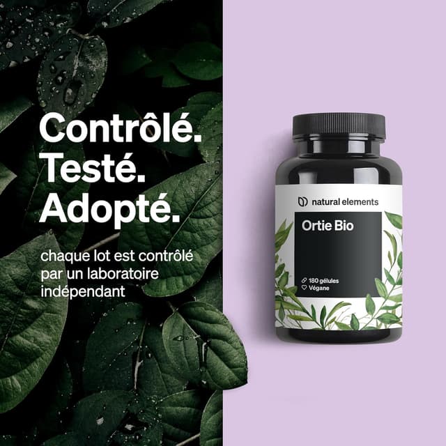 Detalle de OrtIe Bio – extrait de feuilles d’ortie 10:1, 180 gélules végane